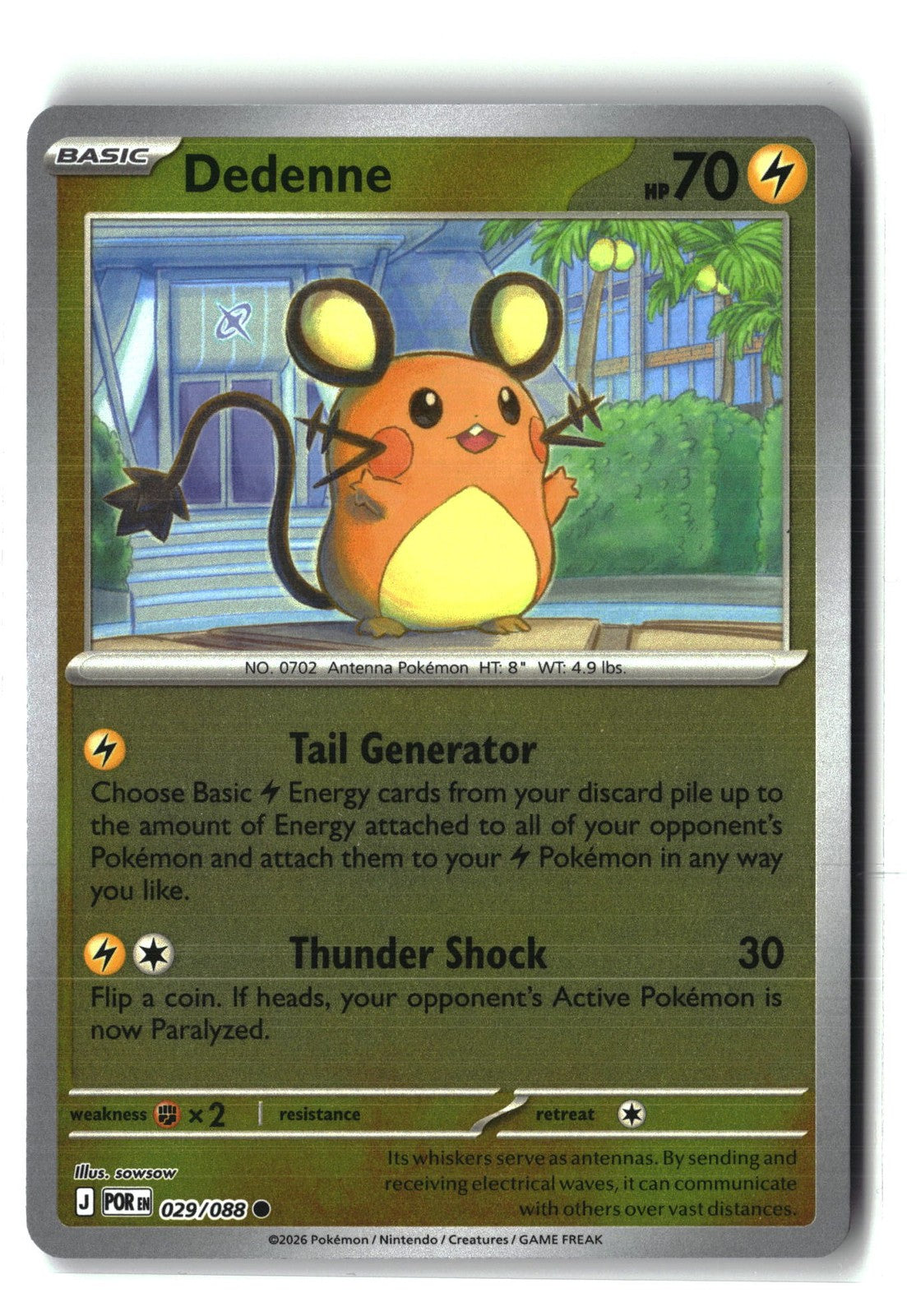Dedenne Reverse Holofoil NM (Perfect Order 029/088)