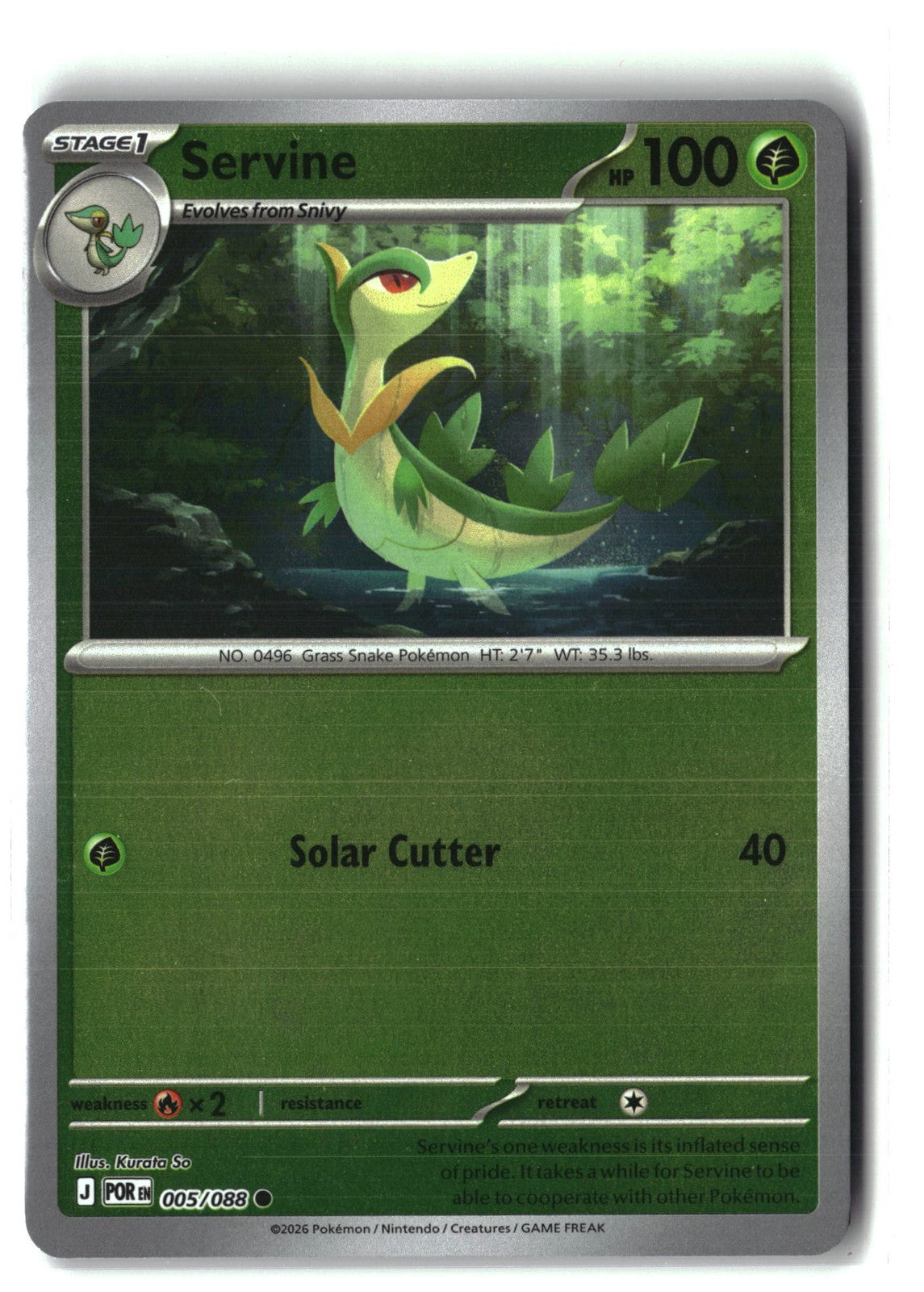 Servine Reverse Holofoil NM (Perfect Order 005/088)