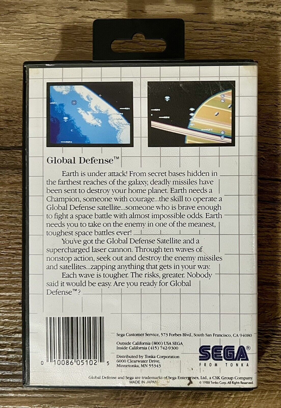 Global Defense (Sega Master, 1987) With Original Box, Manual & Poster Tested!