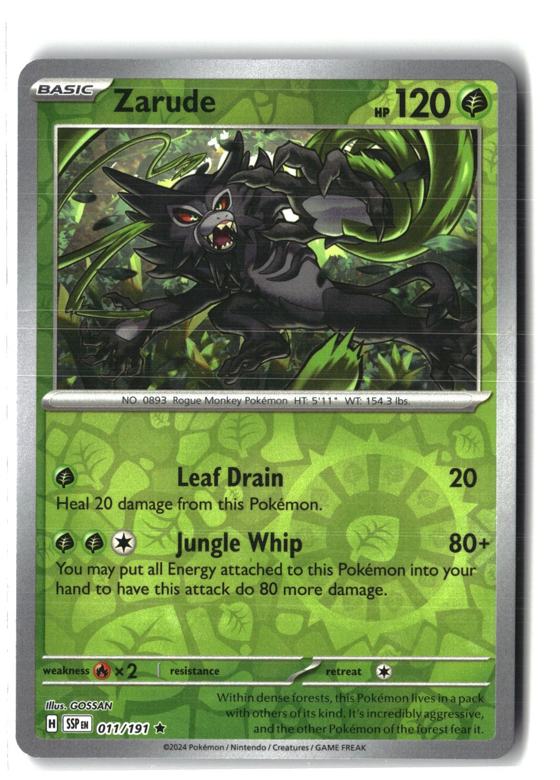 Zarude Reverse Holofoil NM (Surging Sparks 011/191)