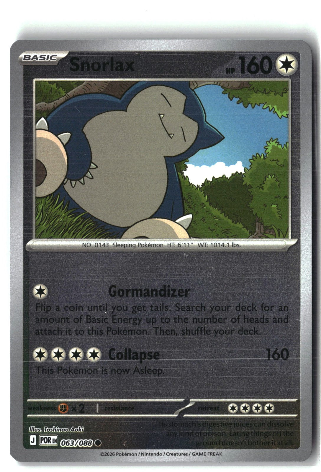 Snorlax Reverse Holofoil NM (Perfect Order 063/088)