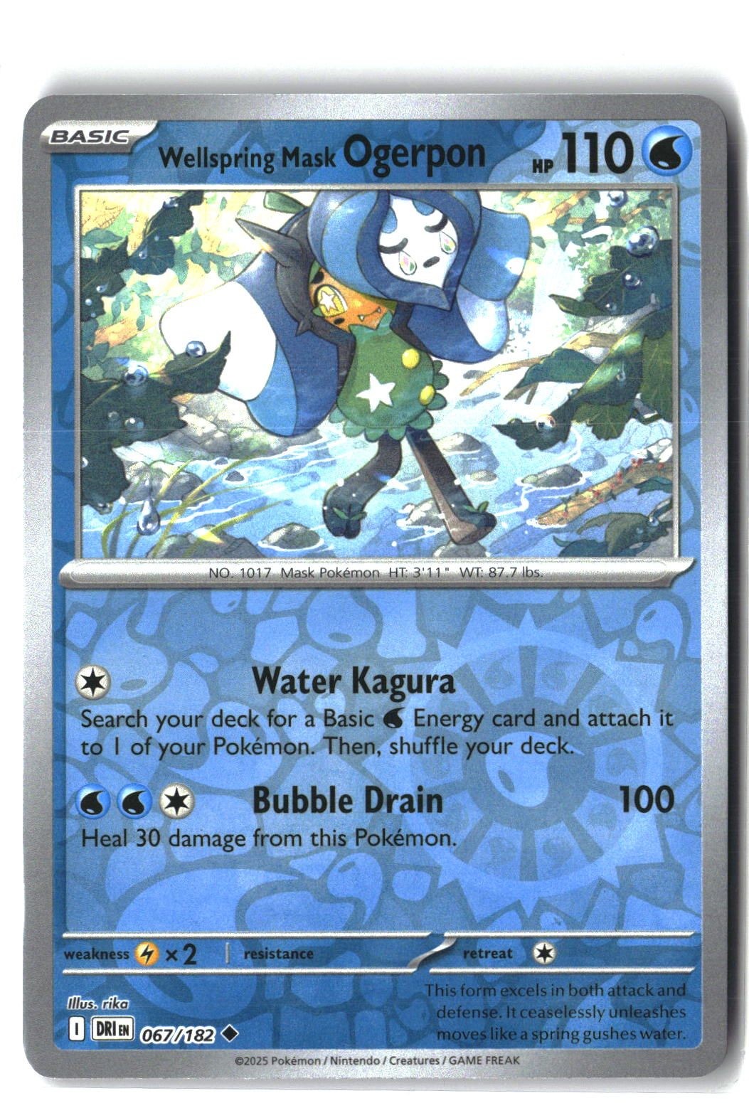 Wellspring Mask Ogerpon Reverse Holofoil NM (Destined Rivals 067/182)