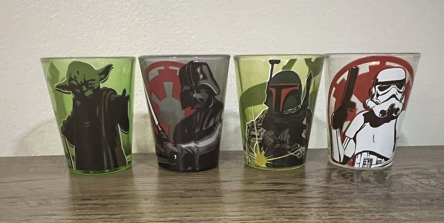 Disney Star Wars 1.5 oz Collectible Glassware Set of Four Glasses