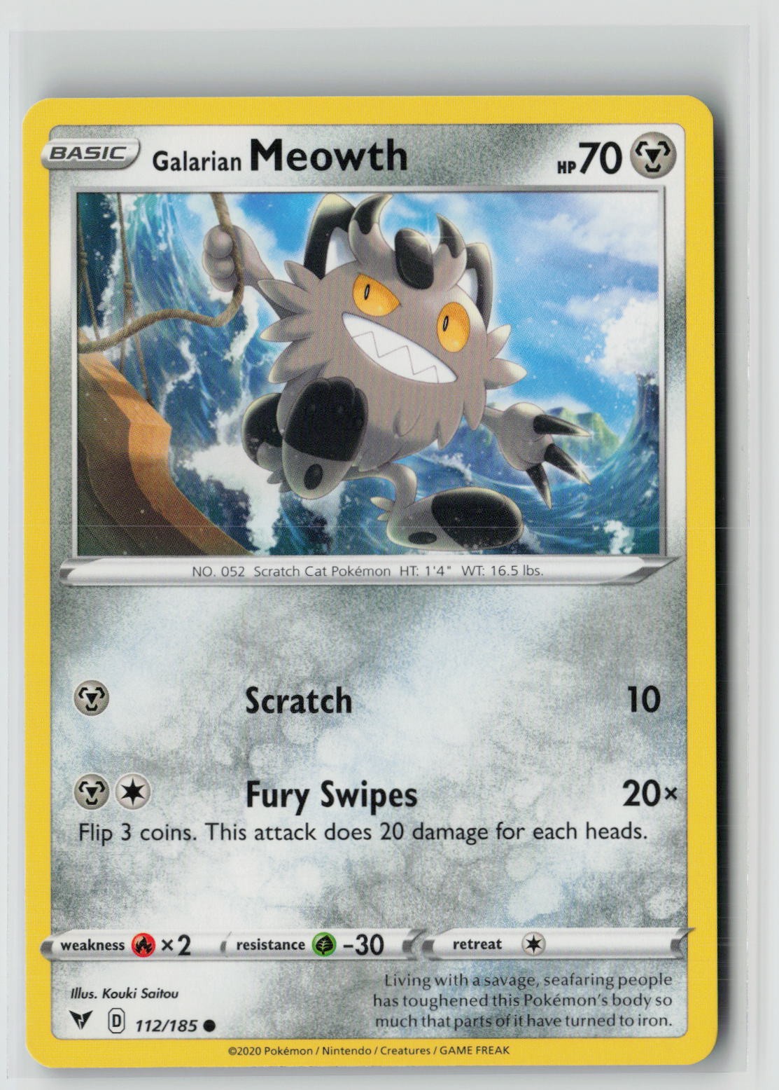 Galarian Meowth (SWSH04: Vivid Voltage 112/185) NM