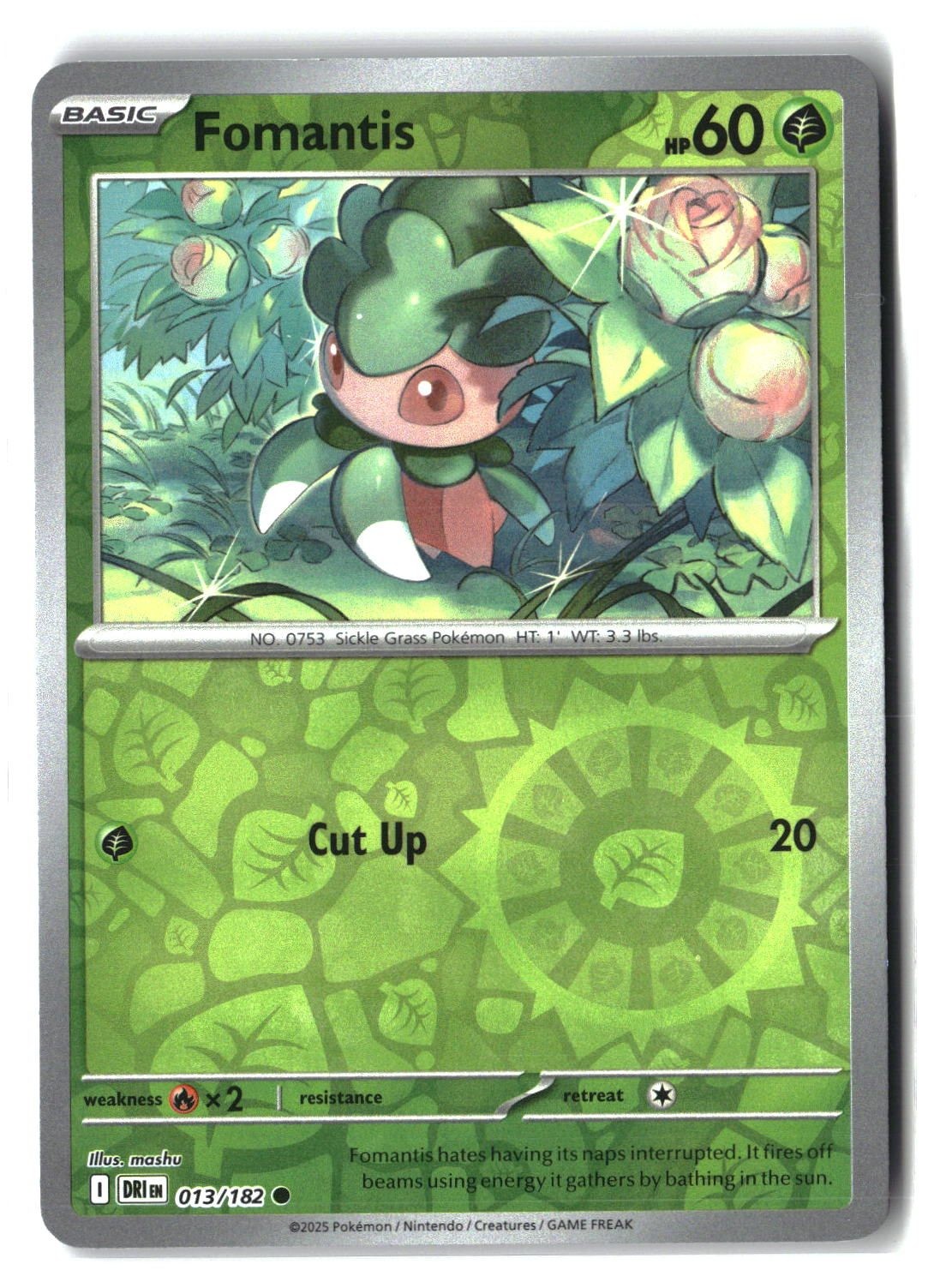 Fomantis Reverse Holofoil NM (Destined Rivals 013/182)
