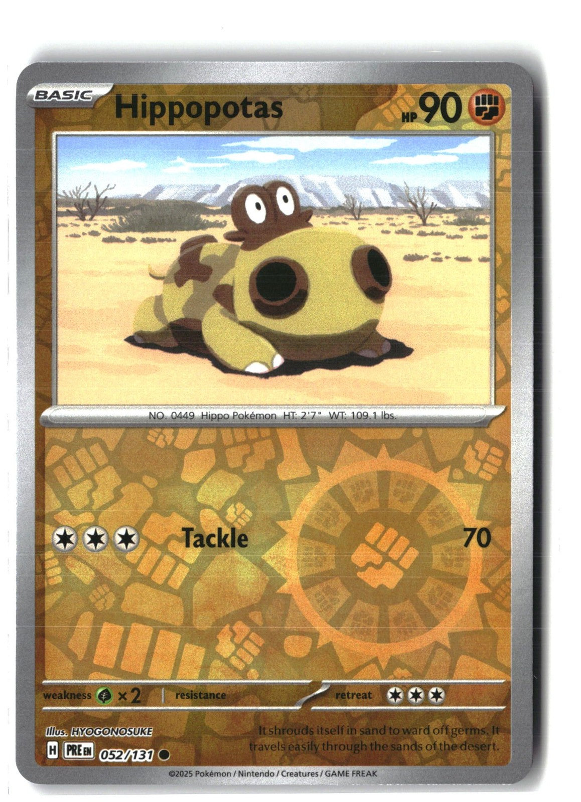 Hippopotas Reverse Holofoil NM (SV: Prismatic Evolutions 052/131)