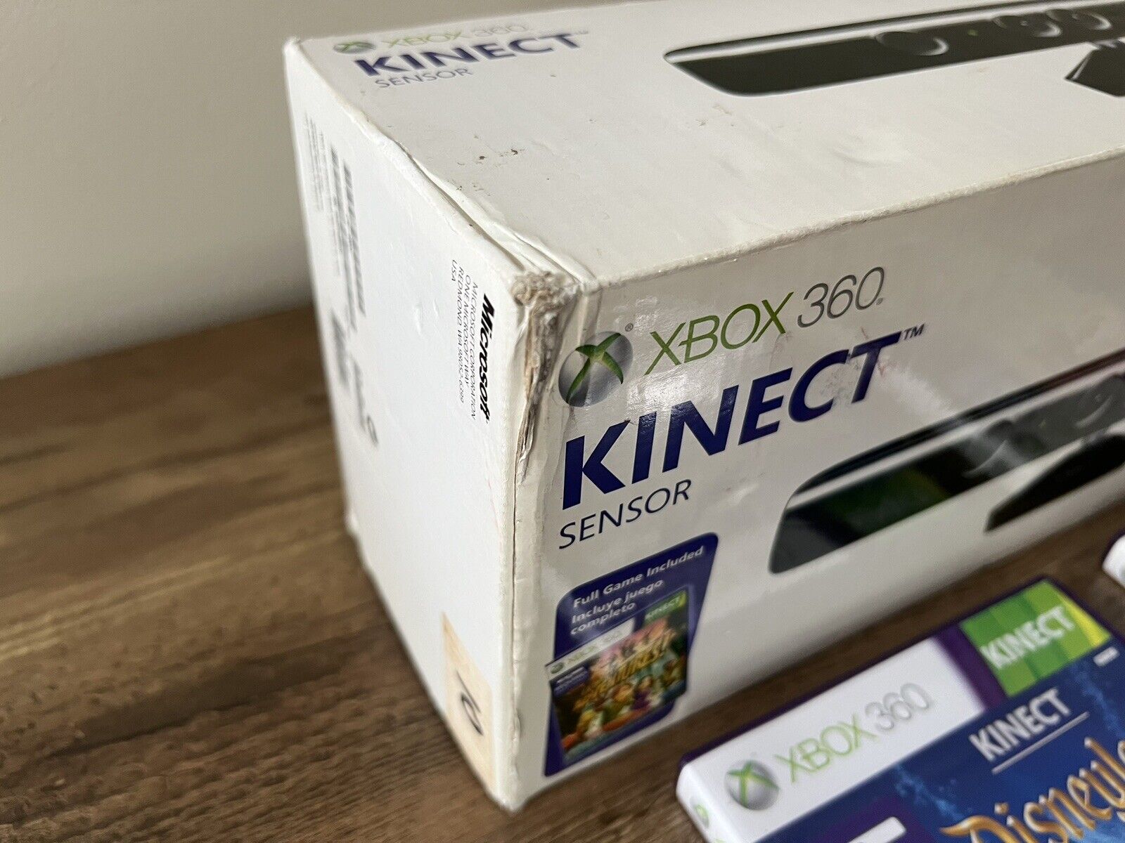 Microsoft Xbox 360 Genuine Kinect Sensor In Box w/ 2 Games Tested & Works!