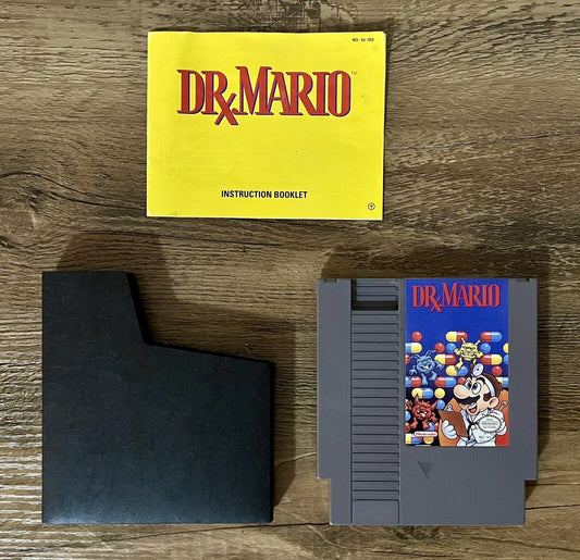 Dr. Mario (Nintendo NES, 1990) With Manual And Sleeve. Tested & Works!