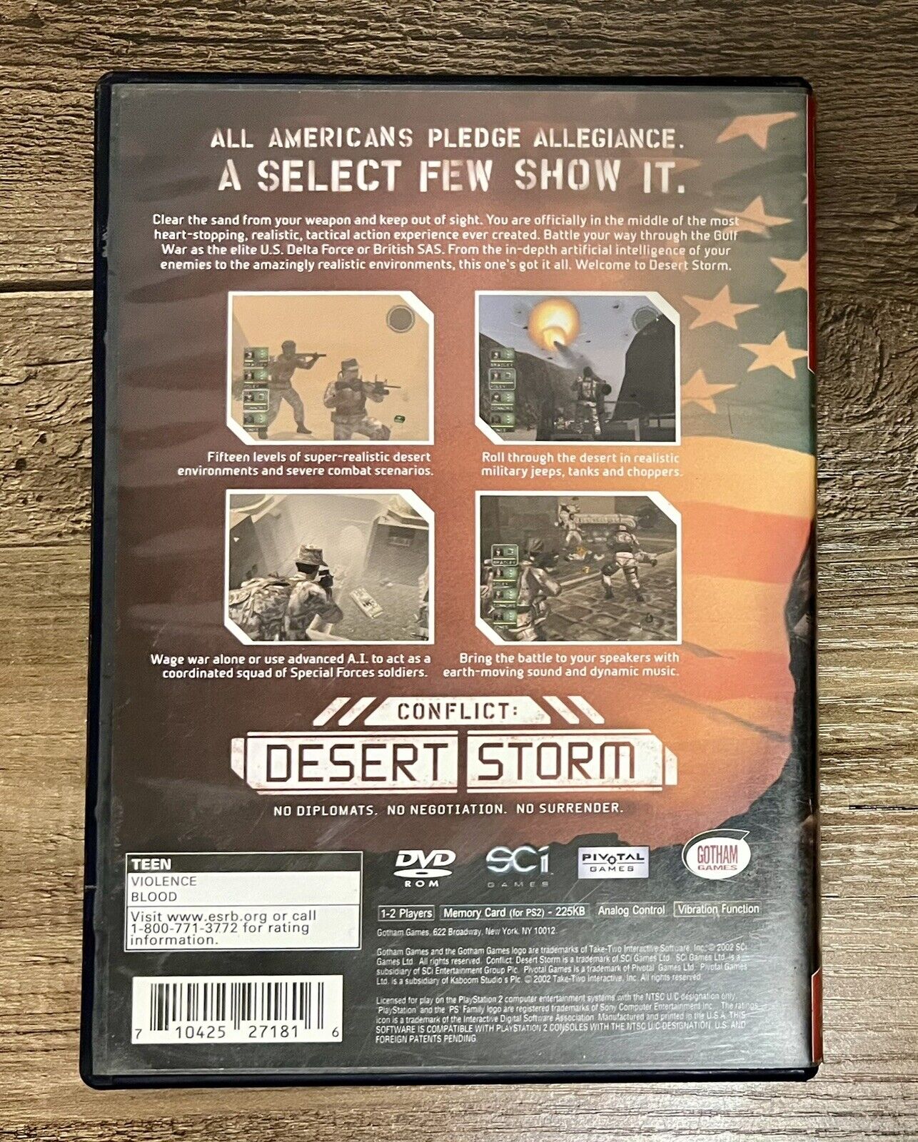 CONFLICT DESERT STORM GREATEST HITS  (Playstation 2, PS2) Tested CIB W Reg Card