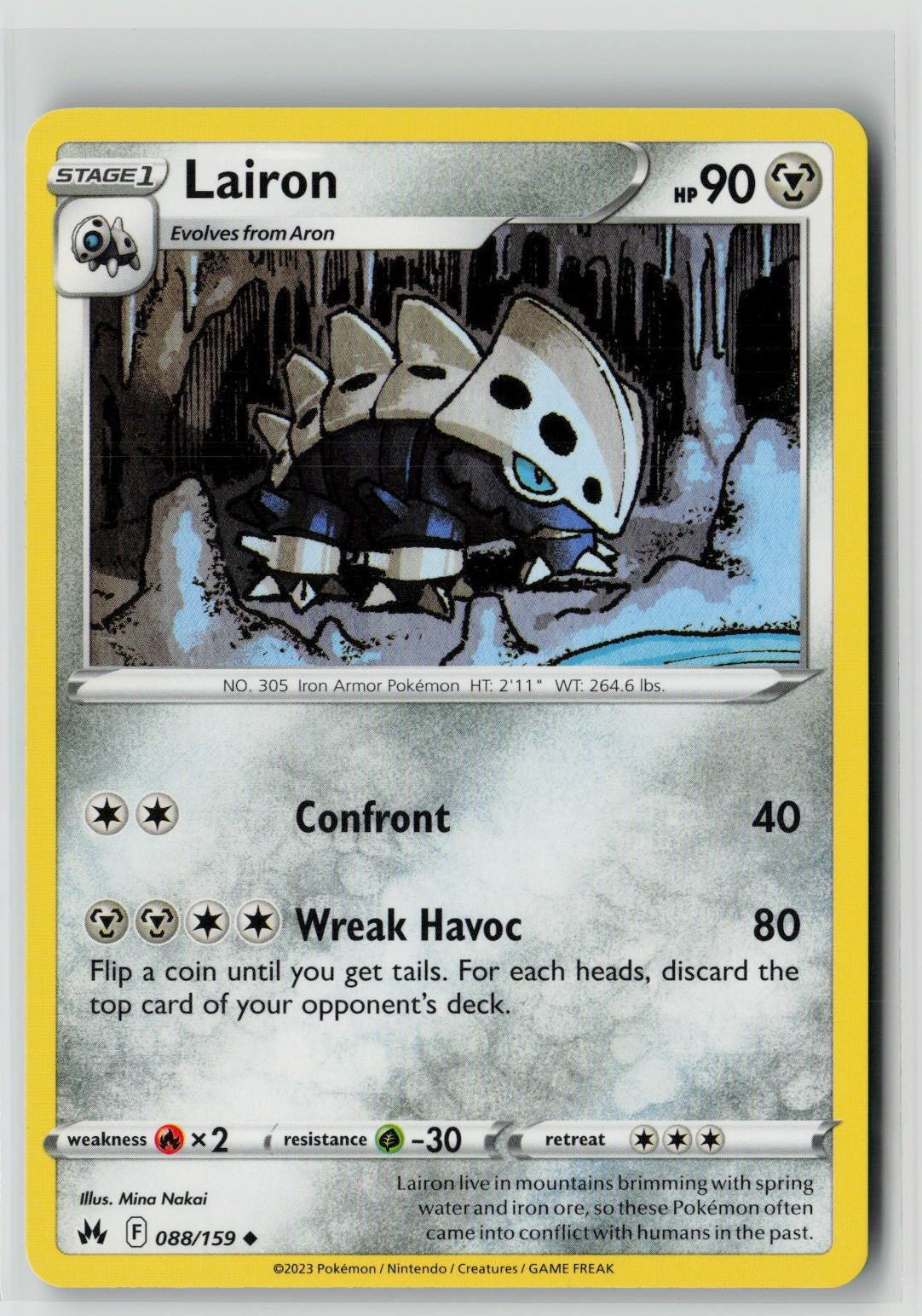 Lairon (SWSH: Crown Zenith 088/159) NM