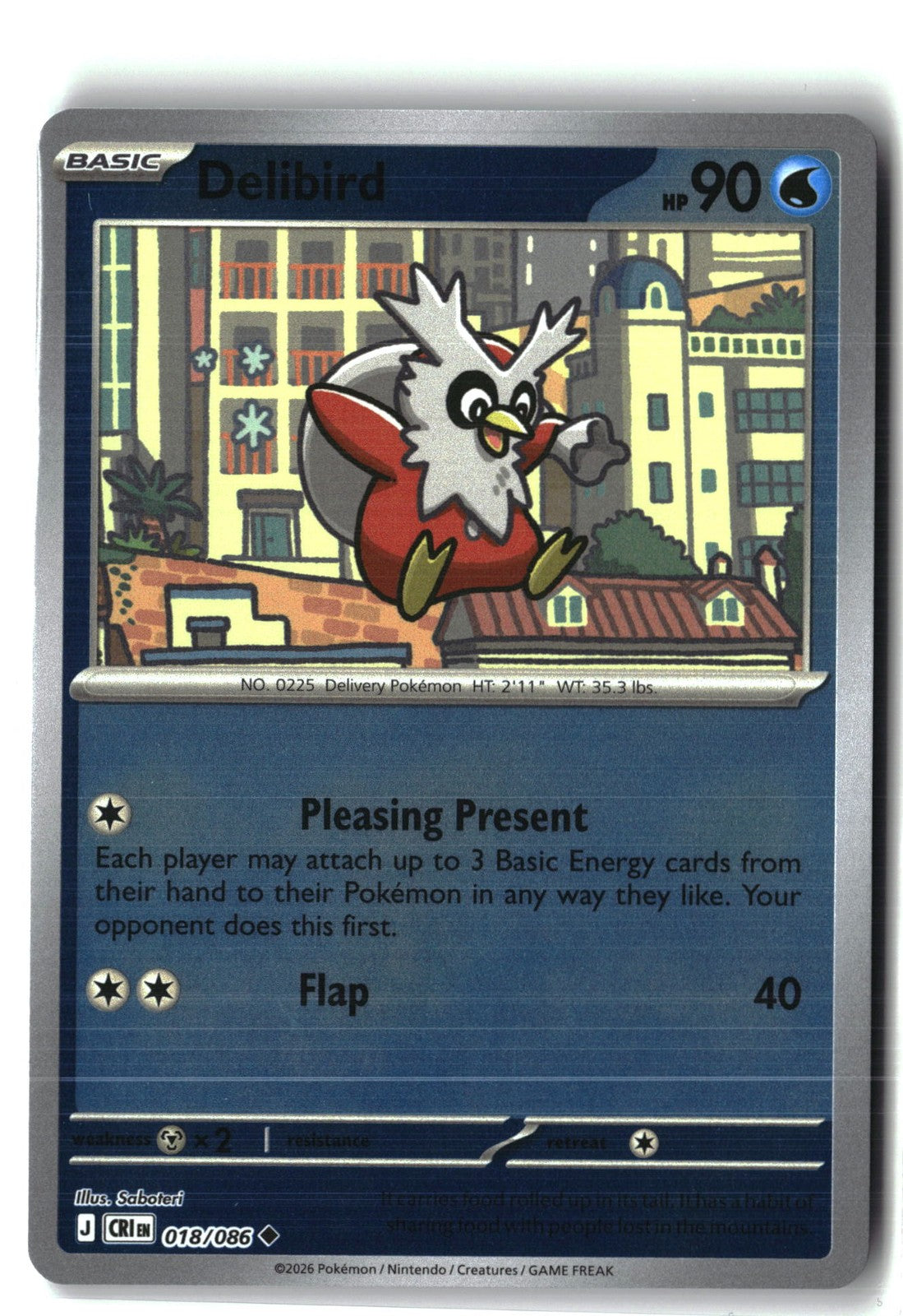 Delibird Reverse Holofoil NM (Chaos Rising 018/086)