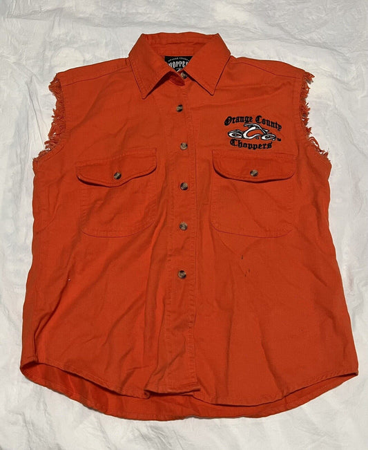 Orange County Choppers Button Down Shirt Size M Color Orange