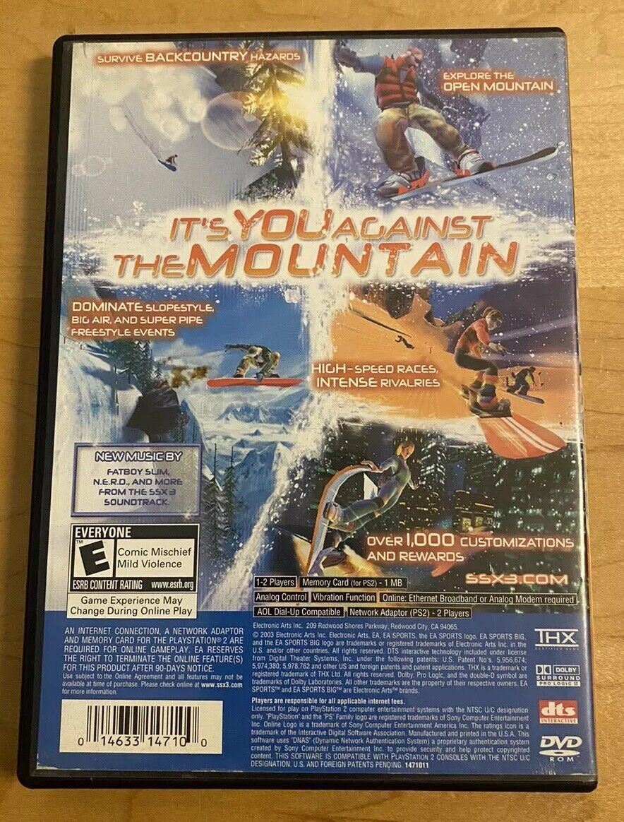 SSX 3 (PlayStation 2 PS2, 2003) Black Label CIB w/ Manual, Authentic & Tested