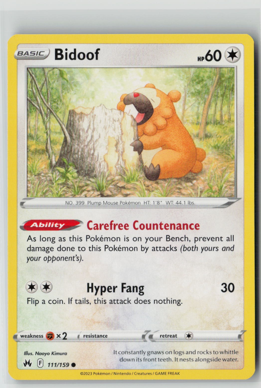 Bidoof (SWSH: Crown Zenith 111/159) NM