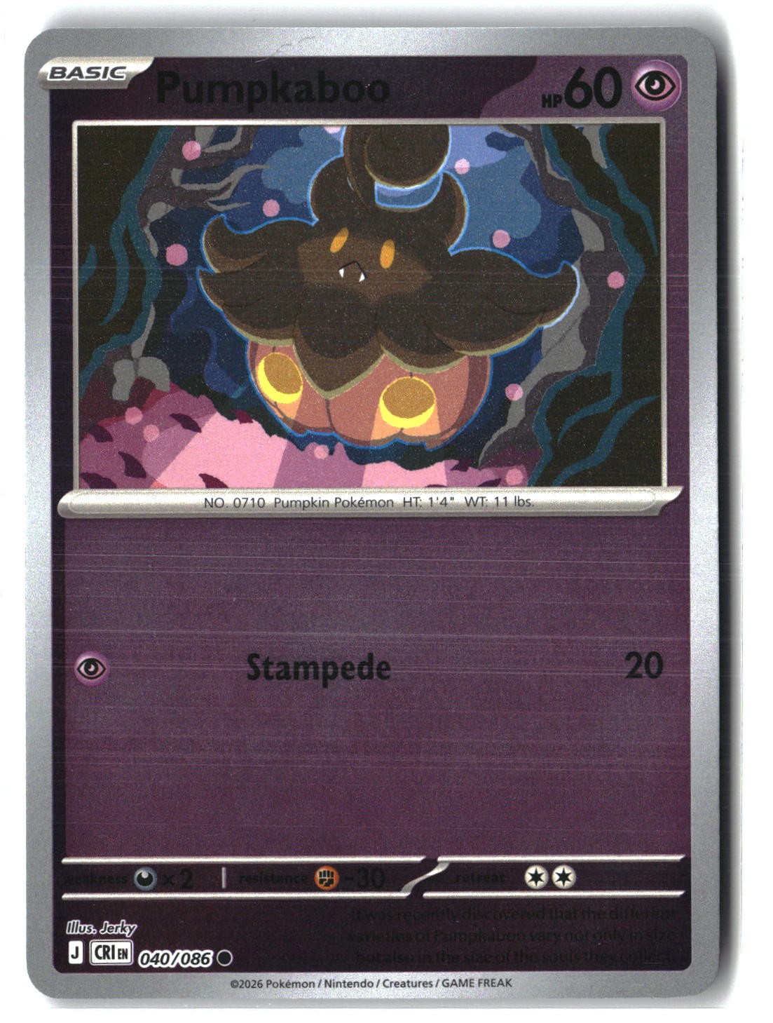 Pumpkaboo Reverse Holofoil NM (Chaos Rising 040/086)