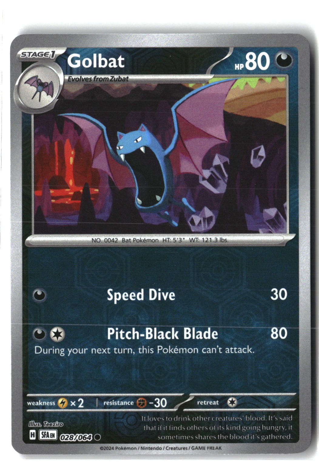 Golbat Reverse Holofoil NM (SV: Shrouded Fable 028/064)