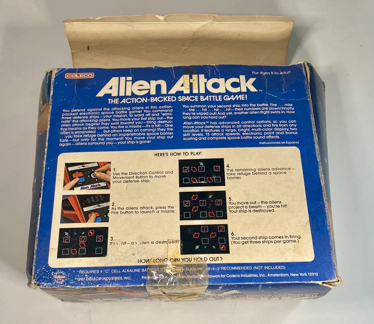 Vintage Alien Attack Electronic Handheld Game Complete w/ Box & Manual Tested