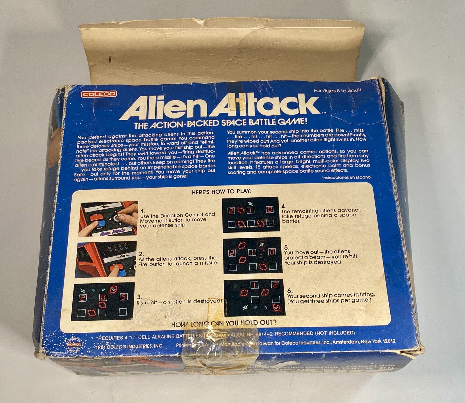 Vintage Alien Attack Electronic Handheld Game Complete w/ Box & Manual Tested
