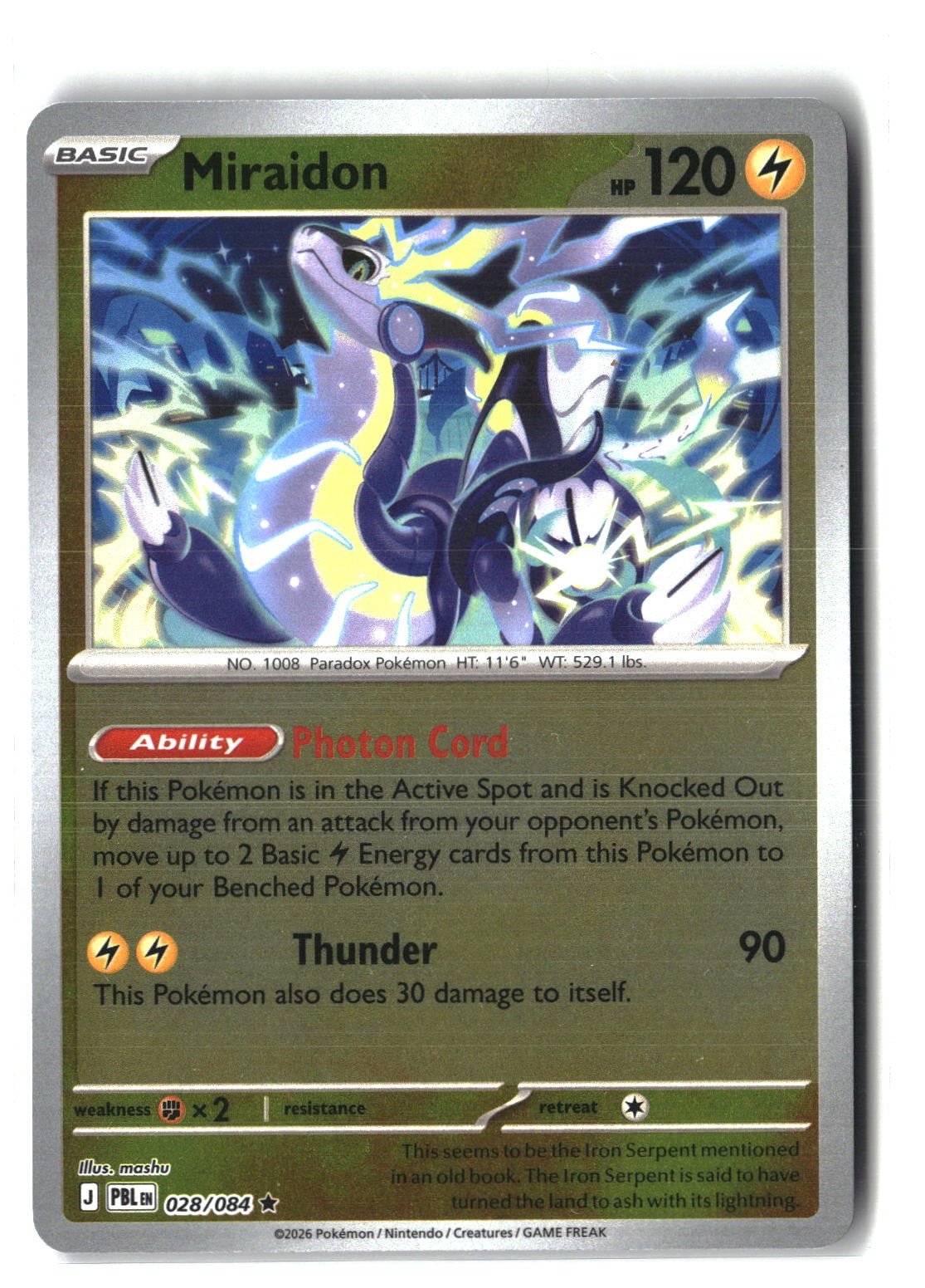 Miraidon Reverse Holofoil NM (Pitch Black 028/084)