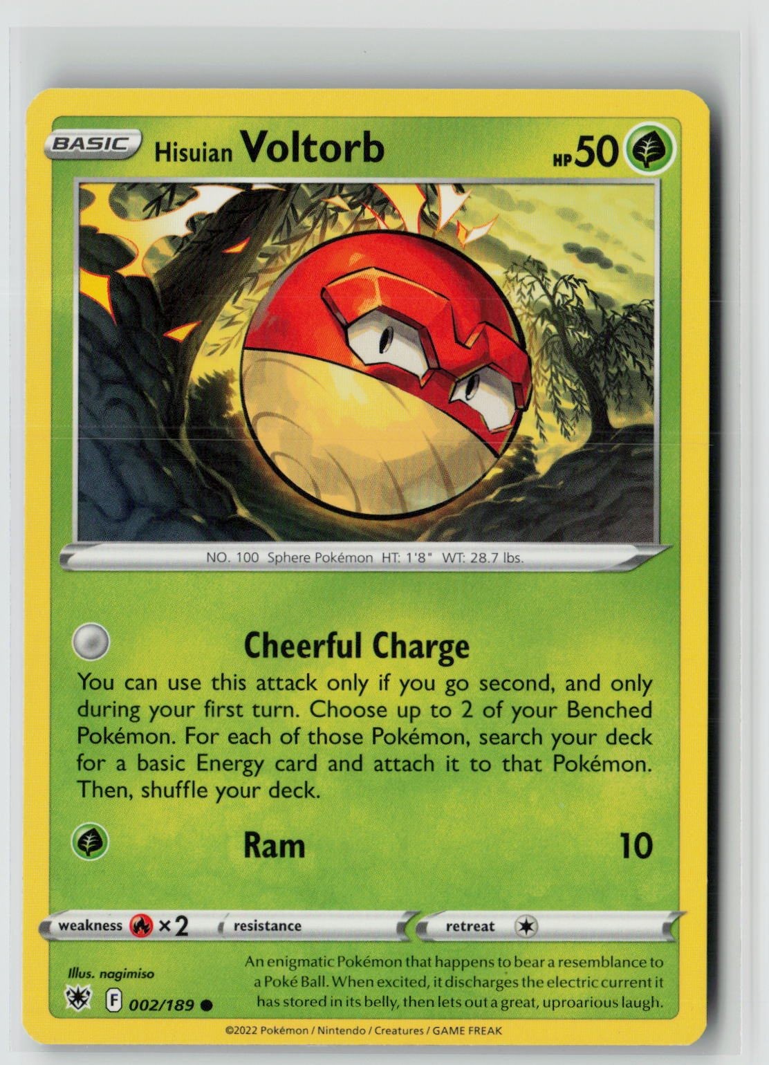 Hisuian Voltorb (SWSH10: Astral Radiance 002/189) NM