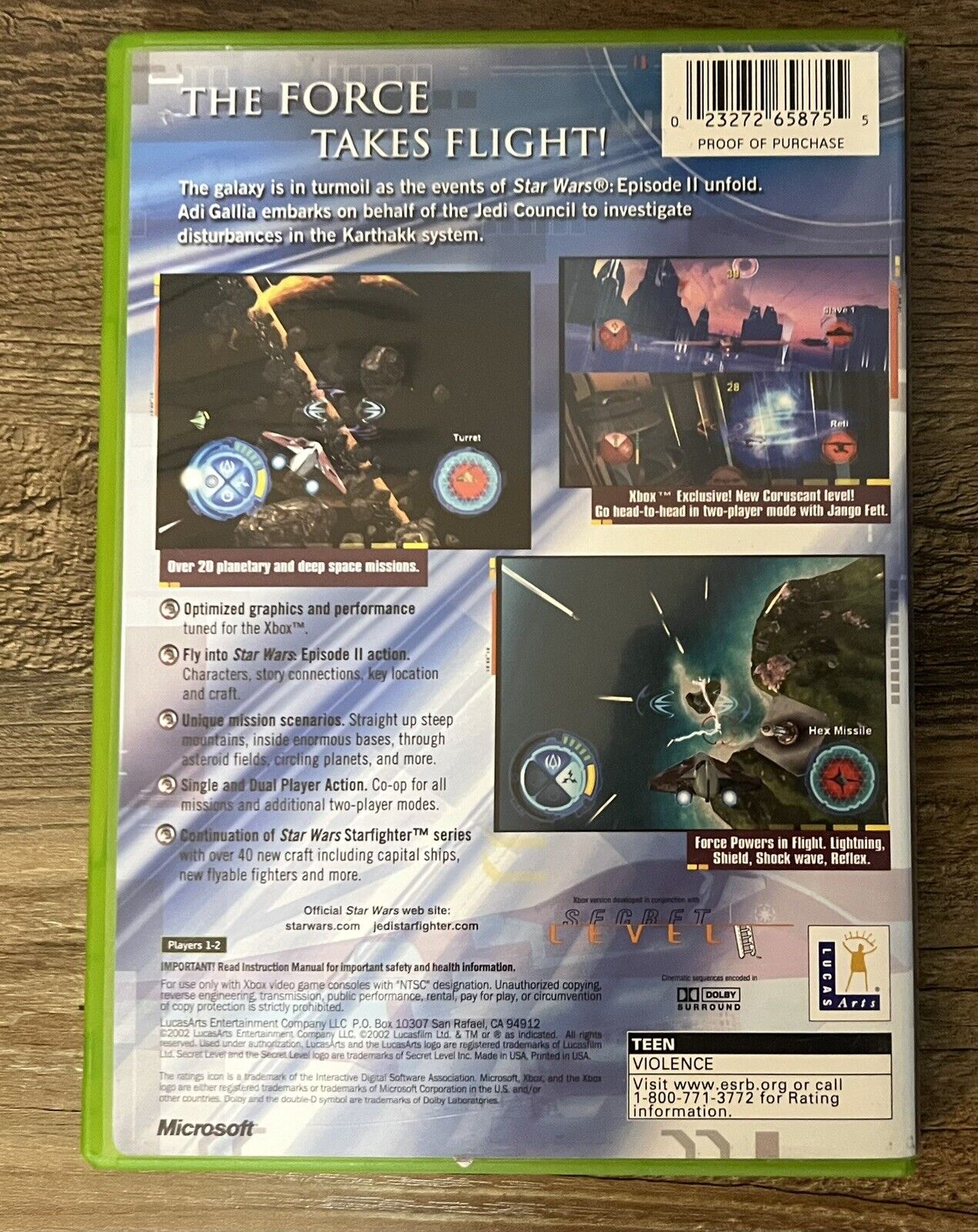 Star Wars Jedi Starfighter Microsoft Xbox Xbox - Complete Reg Card / Manual