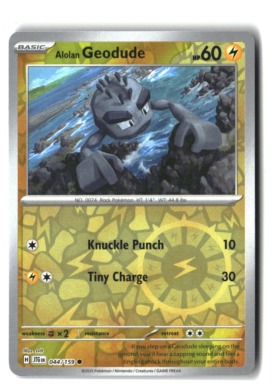 Alolan Geodude Reverse Holofoil NM (Journey Together 044/159)