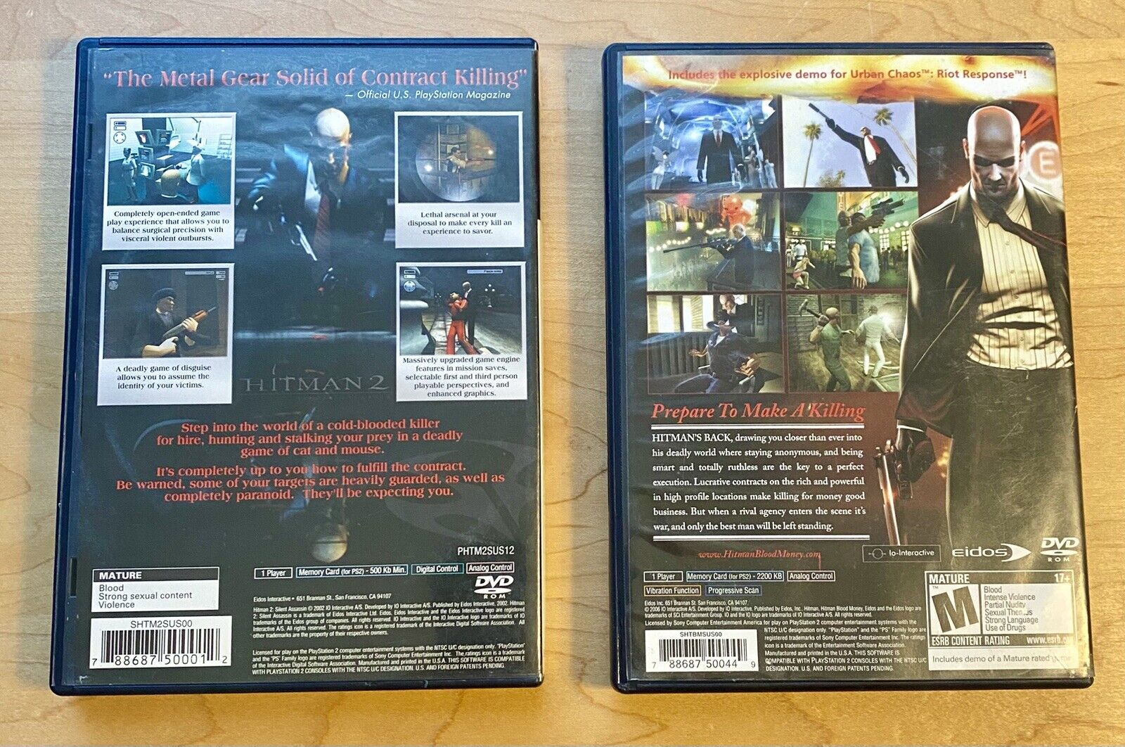 Hitman 2 And Blood Money Bundle (Sony Playstation 2) PS2, Both CIB W/ Manual