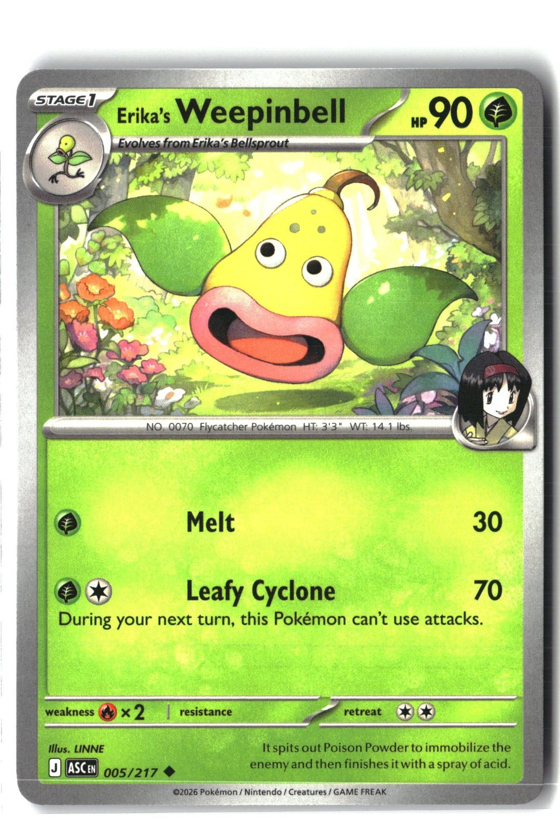 Erika's Weepinbell (ME: Ascended Heroes 005/217) NM