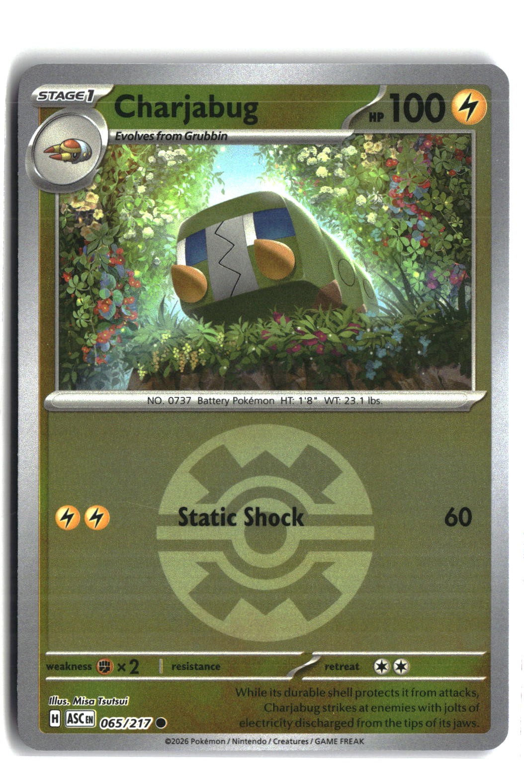 Charjabug (Quick Ball) Reverse Holofoil NM (ME: Ascended Heroes 065/217)