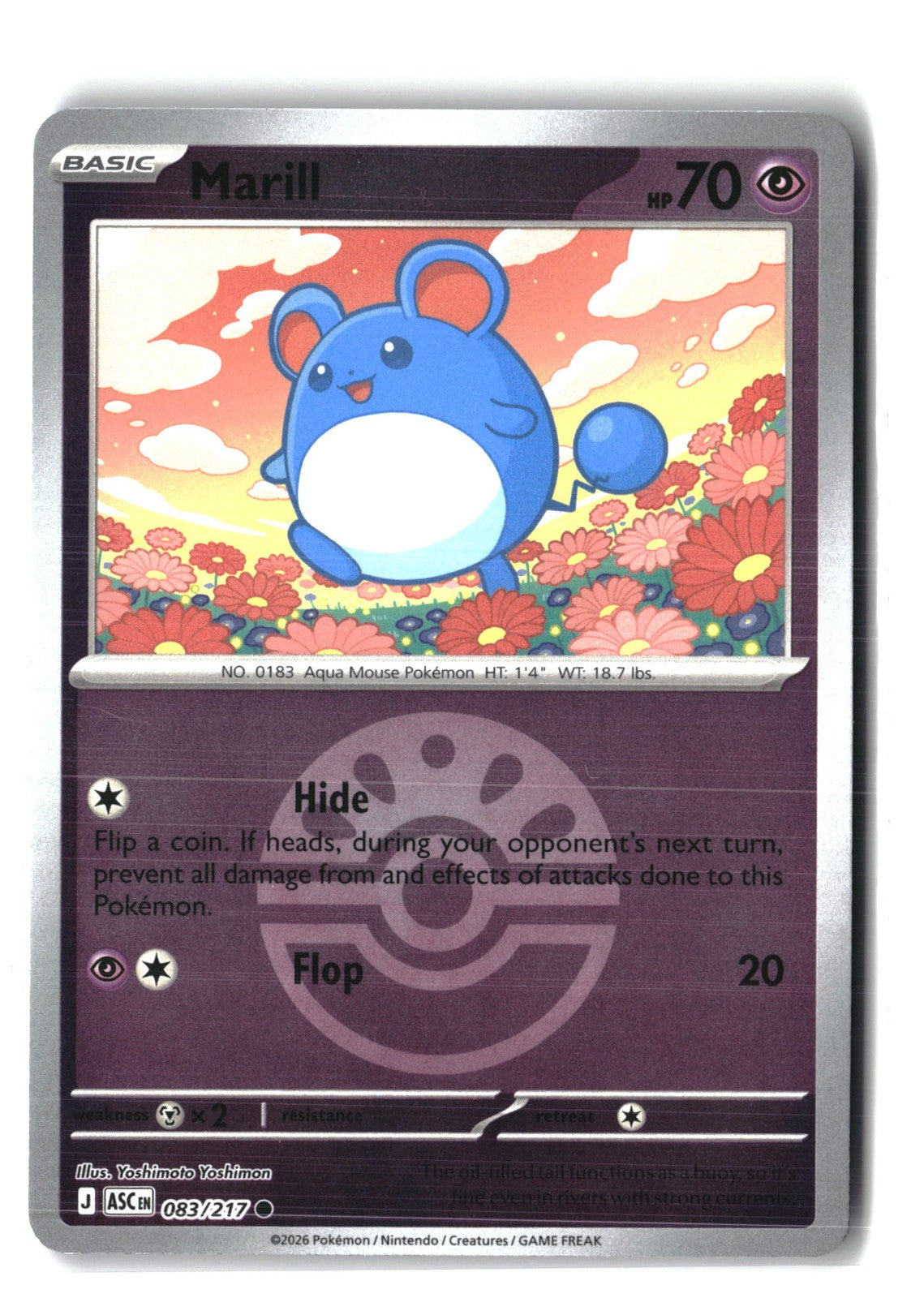 Marill (Friend Ball) Reverse Holofoil NM (ME: Ascended Heroes 083/217)