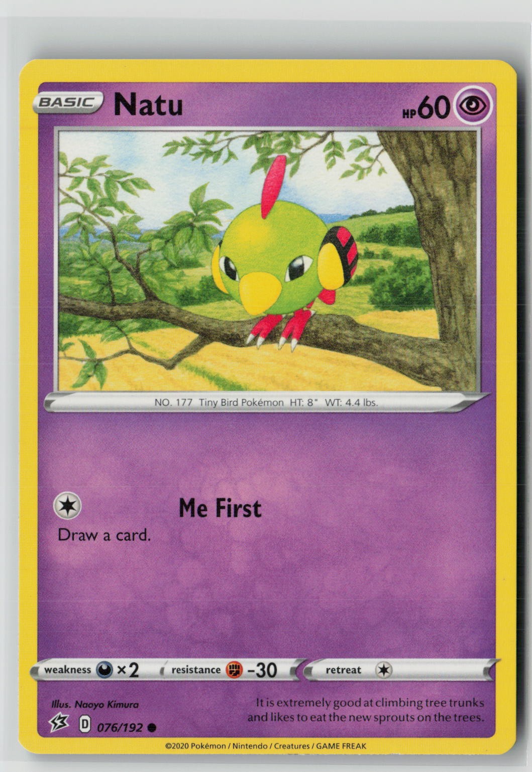 Natu (SWSH02: Rebel Clash 076/192) NM