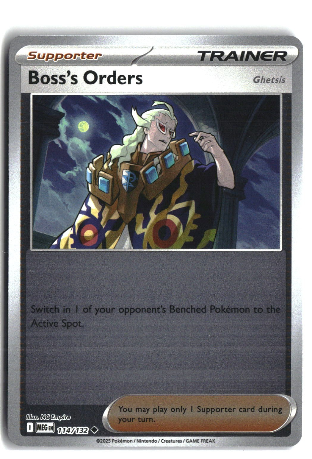 Boss's Orders [Ghetsis] Reverse Holofoil NM (Mega Evolution 114/132)