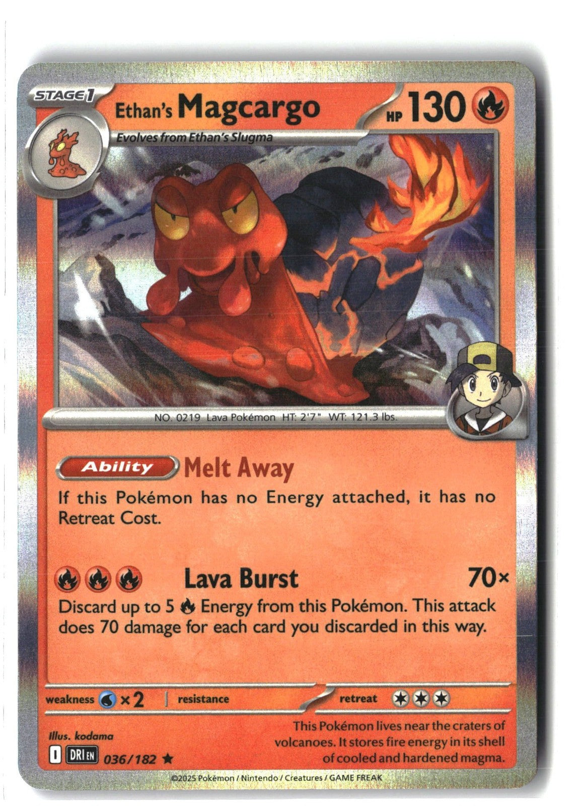Ethan's Magcargo Holofoil NM (Destined Rivals 036/182)