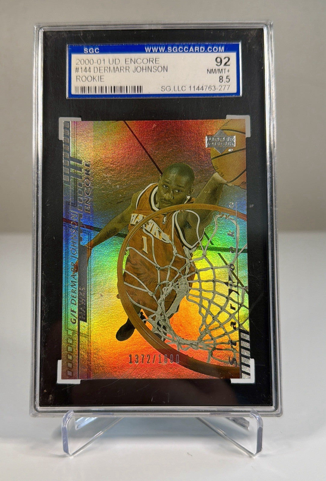 2000 UD Upper Deck Encore #144 DerMarr Johnson Rookie Card RC /1600 SGC 8.5/92