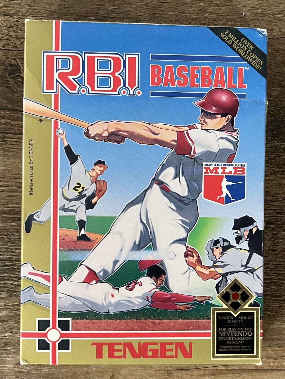 R.B.I. Baseball: Tengen (Nintendo NES, 1988) Box , Sleeve & Game Tested