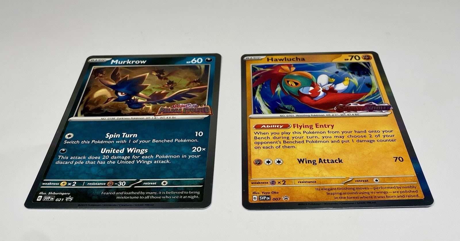 Pokémon Black Star Scarlet Violet & Paldea Evolved Promos Hawlucha 7 Murkrow 21