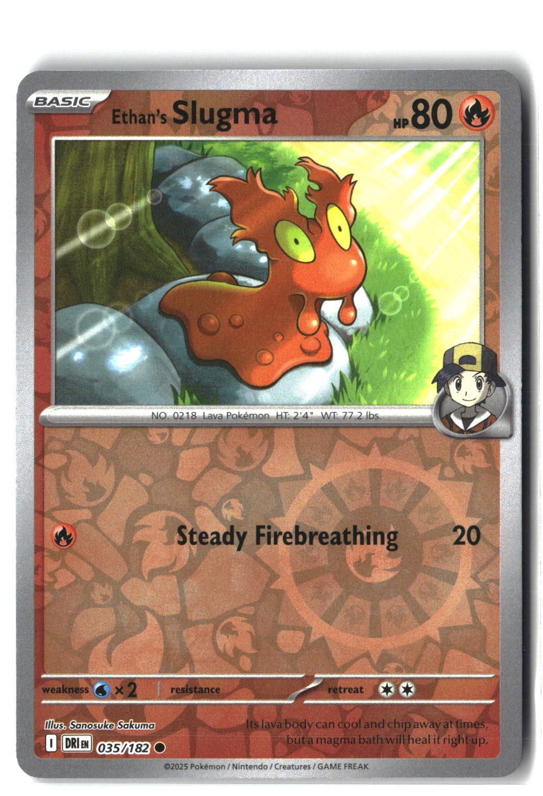 Ethan's Slugma Reverse Holofoil NM (Destined Rivals 035/182)