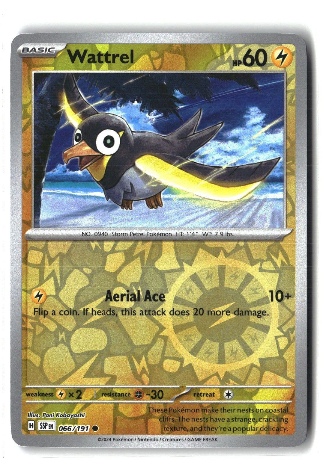 Wattrel Reverse Holofoil NM (Surging Sparks 066/191)