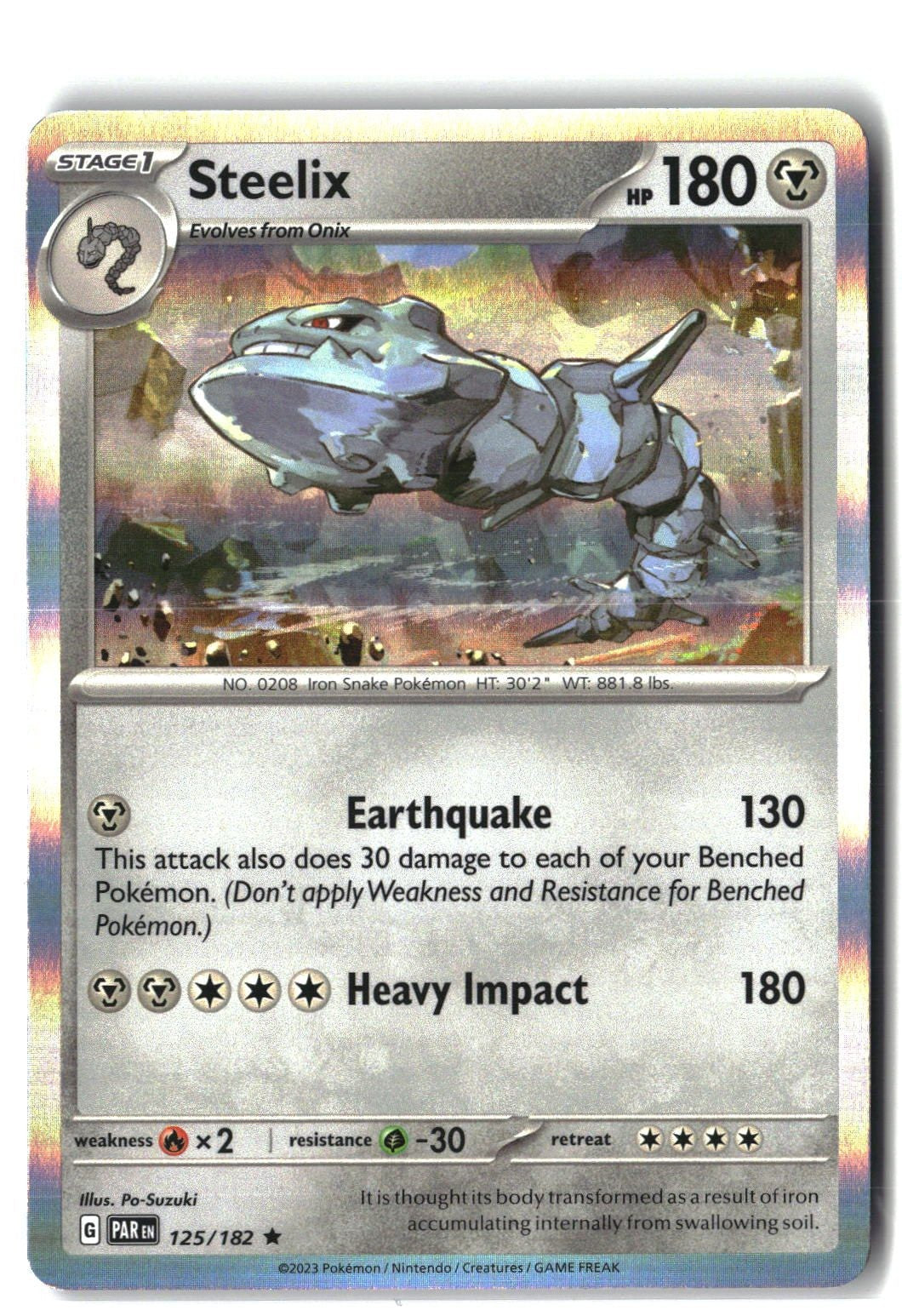 Steelix Holofoil NM (Paradox Rift 125/182)