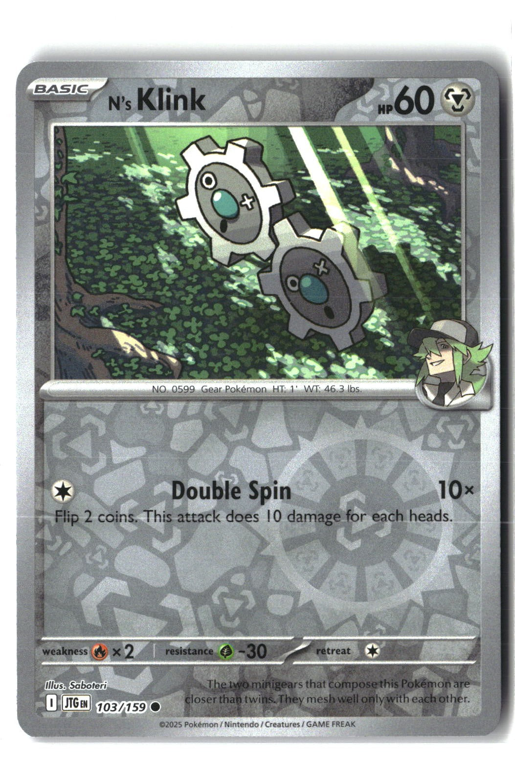 N's Klink Reverse Holofoil NM (Journey Together 103/159)