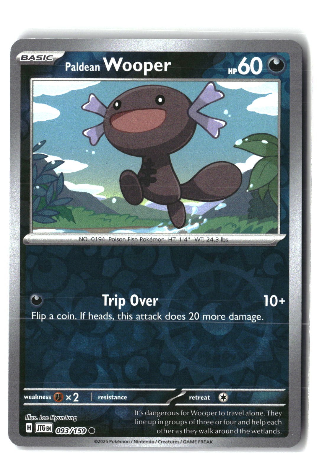 Paldean Wooper Reverse Holofoil NM (Journey Together 093/159)