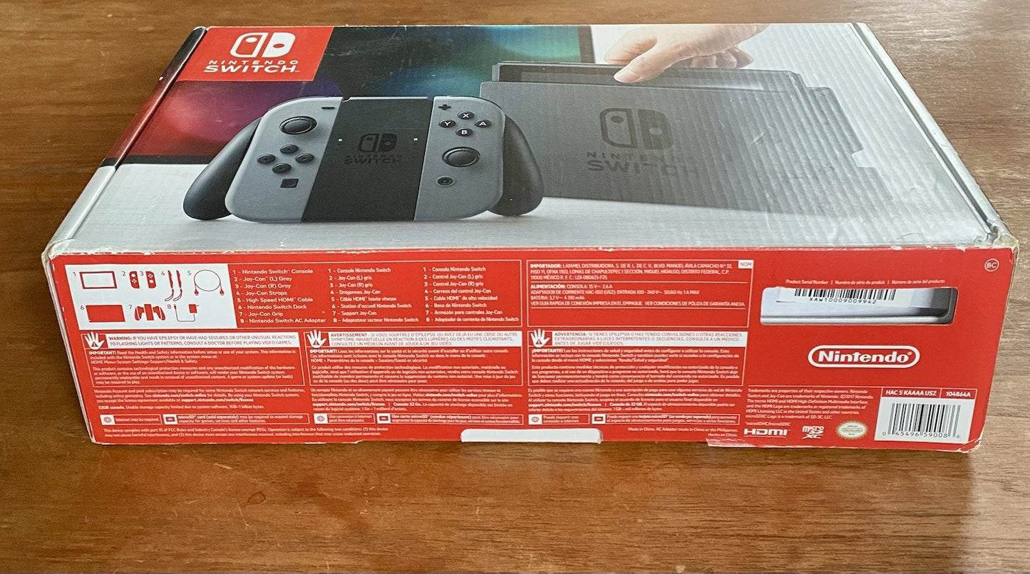 Nintendo Switch HAC-001 Gray Console CIB Complete Tested & Working!