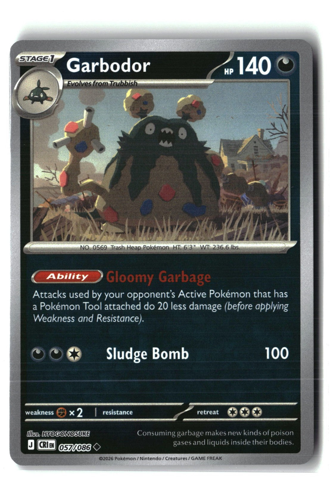 Garbodor Reverse Holofoil NM (Chaos Rising 057/086)