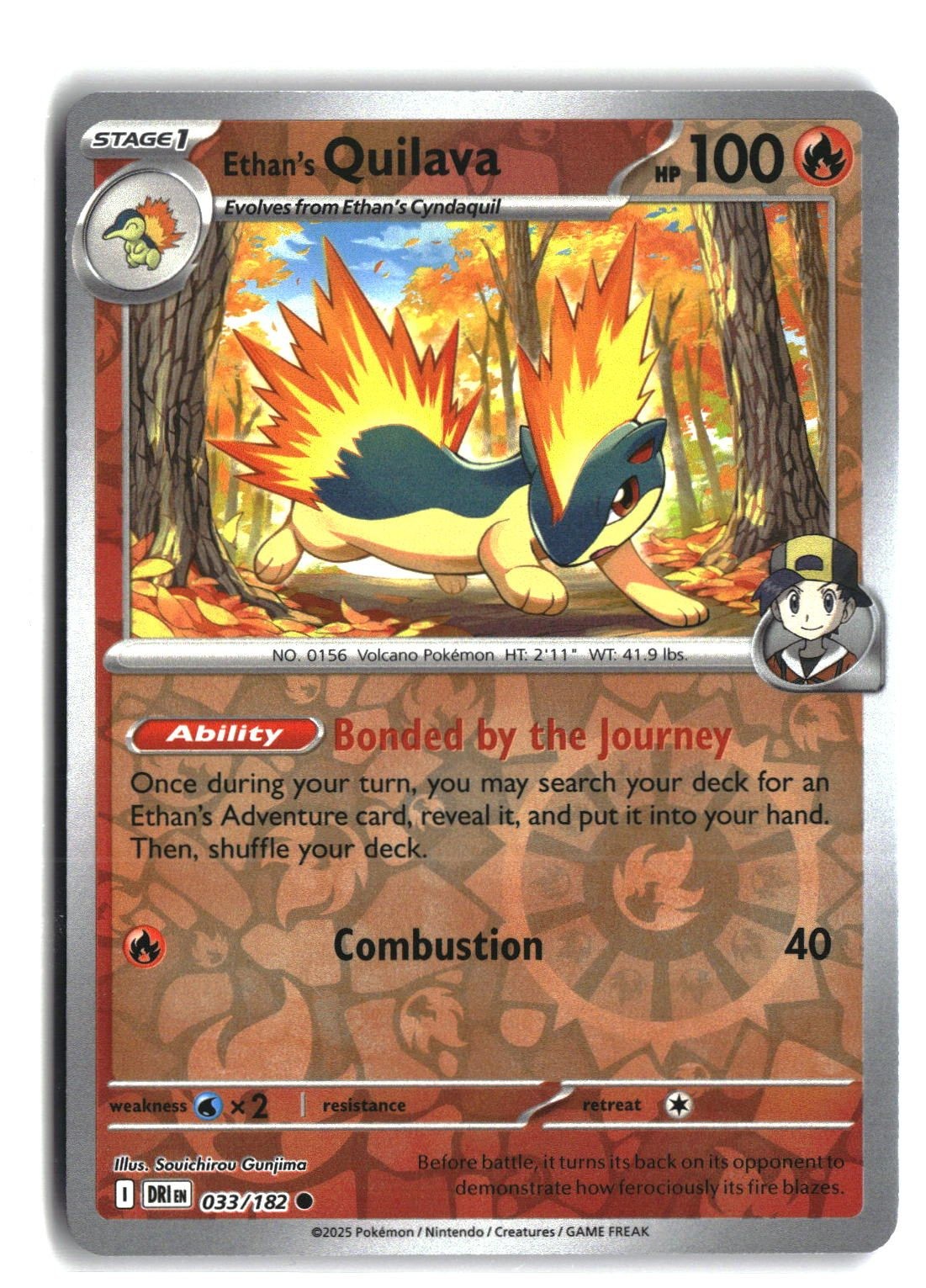 Ethan's Quilava Reverse Holofoil NM (Destined Rivals 033/182)