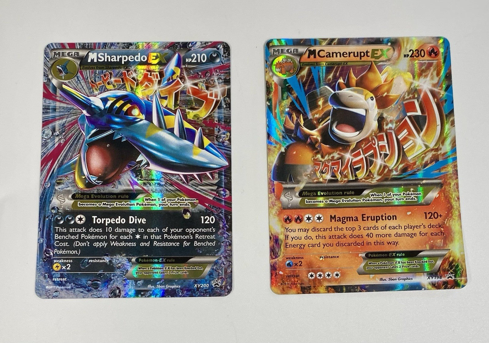 Pokémon Black Star XY Promo Lot, M Sharpedo EX 200 M Camerupt EX 198 Snorlax 179