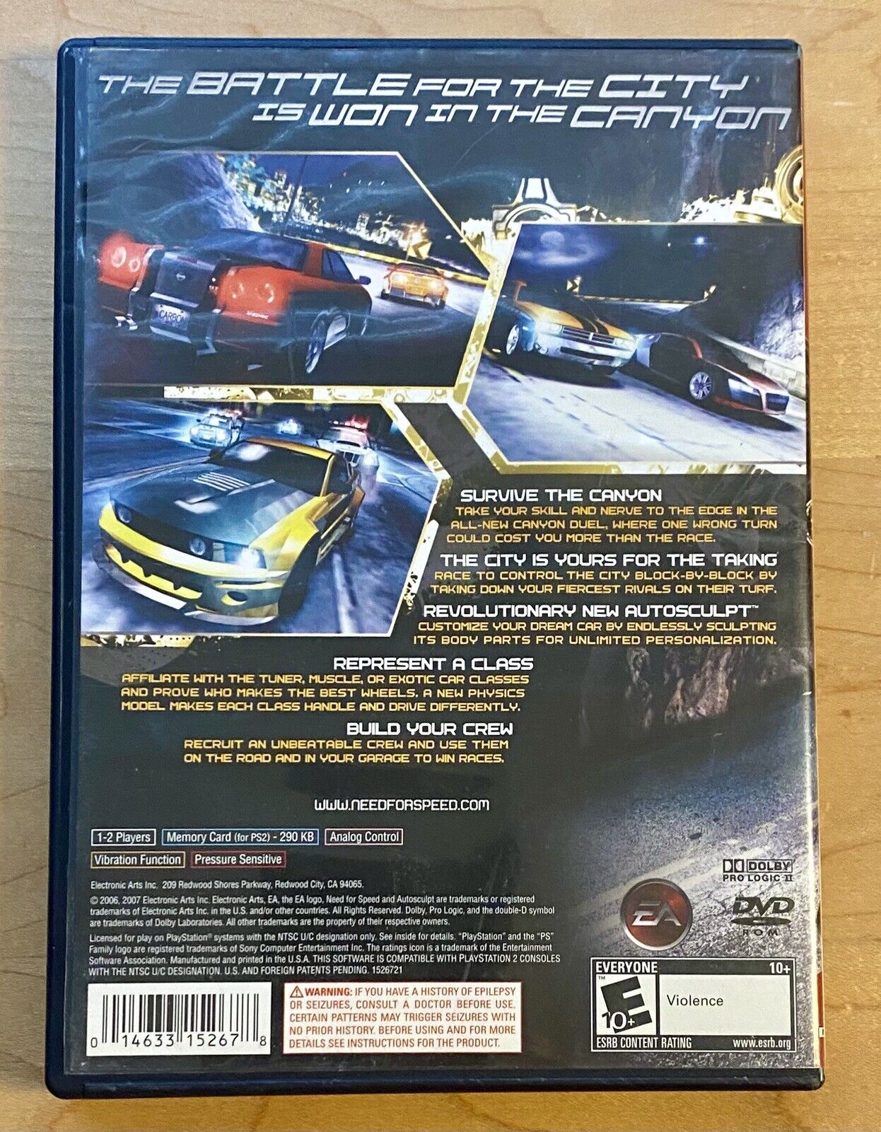 Need for Speed: Carbon (PlayStation 2 PS2, 2006) CIB W/ Manual, Tested