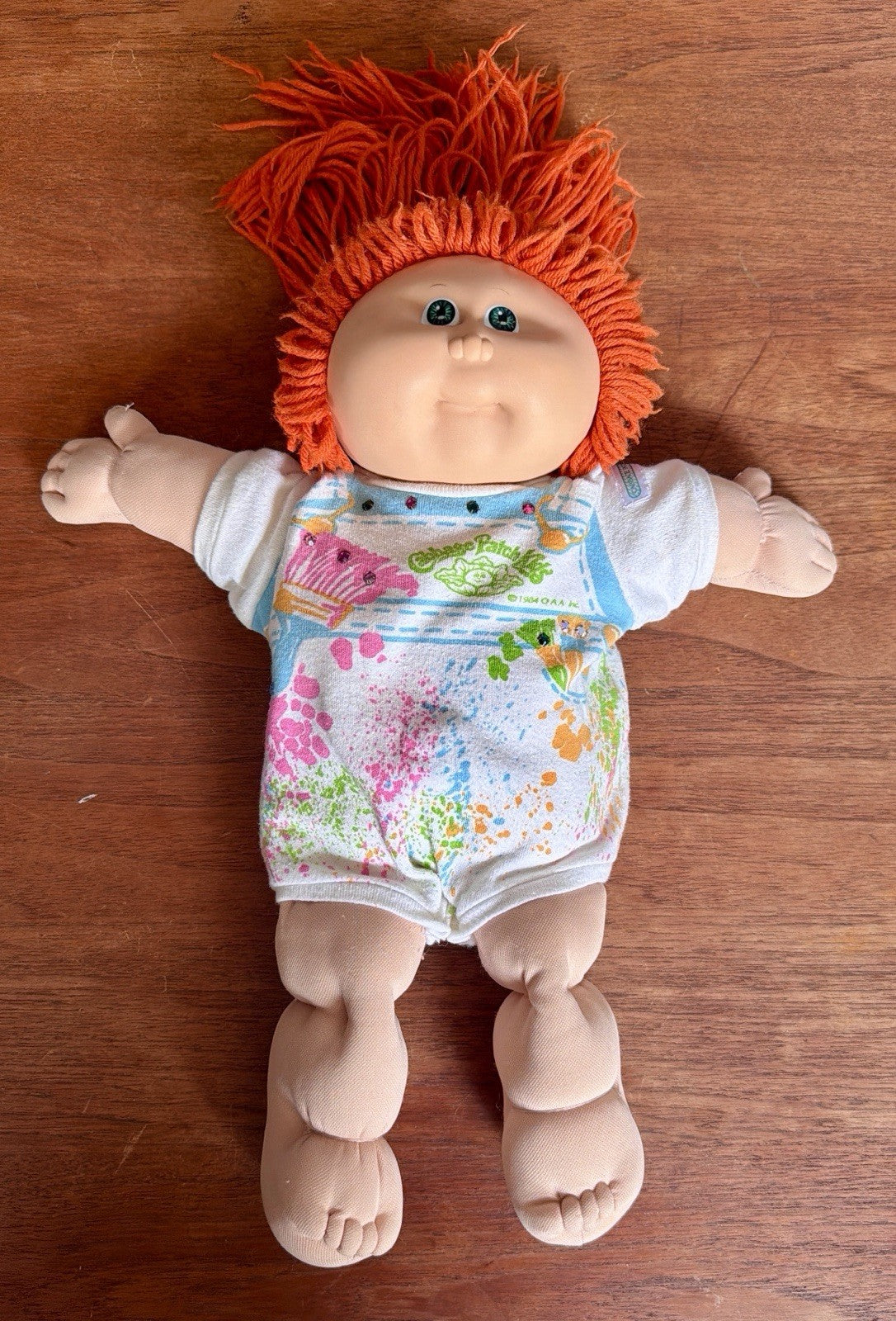 Cabbage Patch Doll 1978 1982 Xavier Roberts Green Eyes & Red Hair, One Piece Pjs