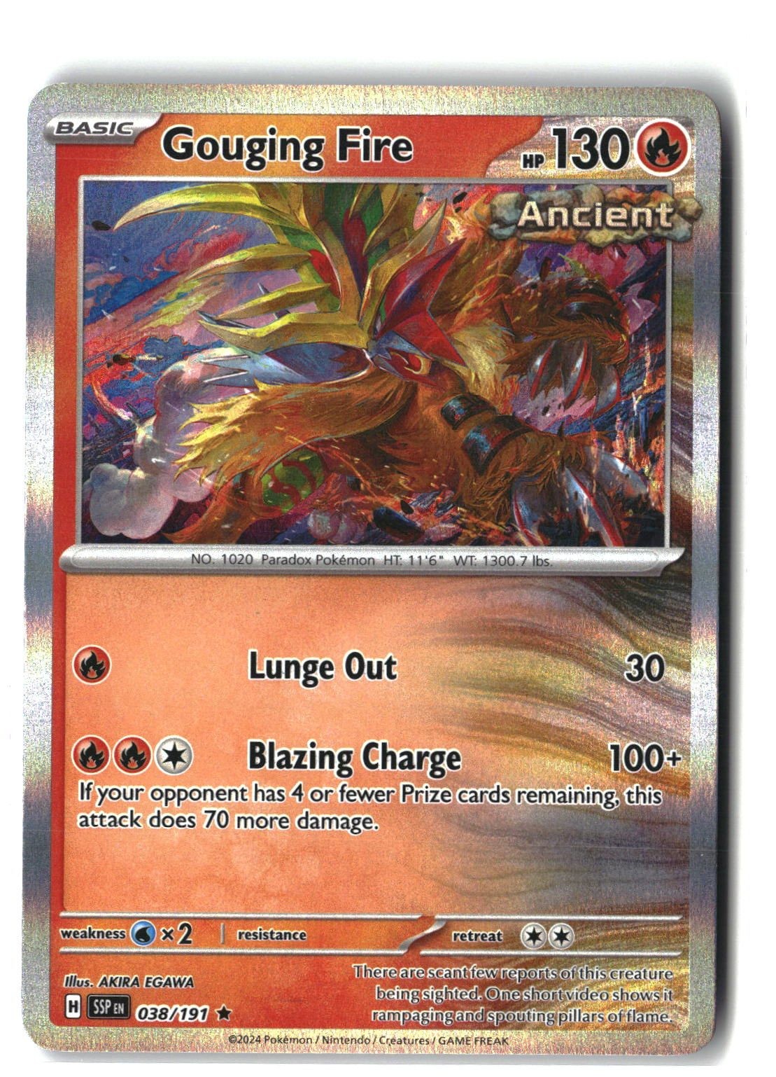 Gouging Fire Holofoil NM (Surging Sparks 038/191)