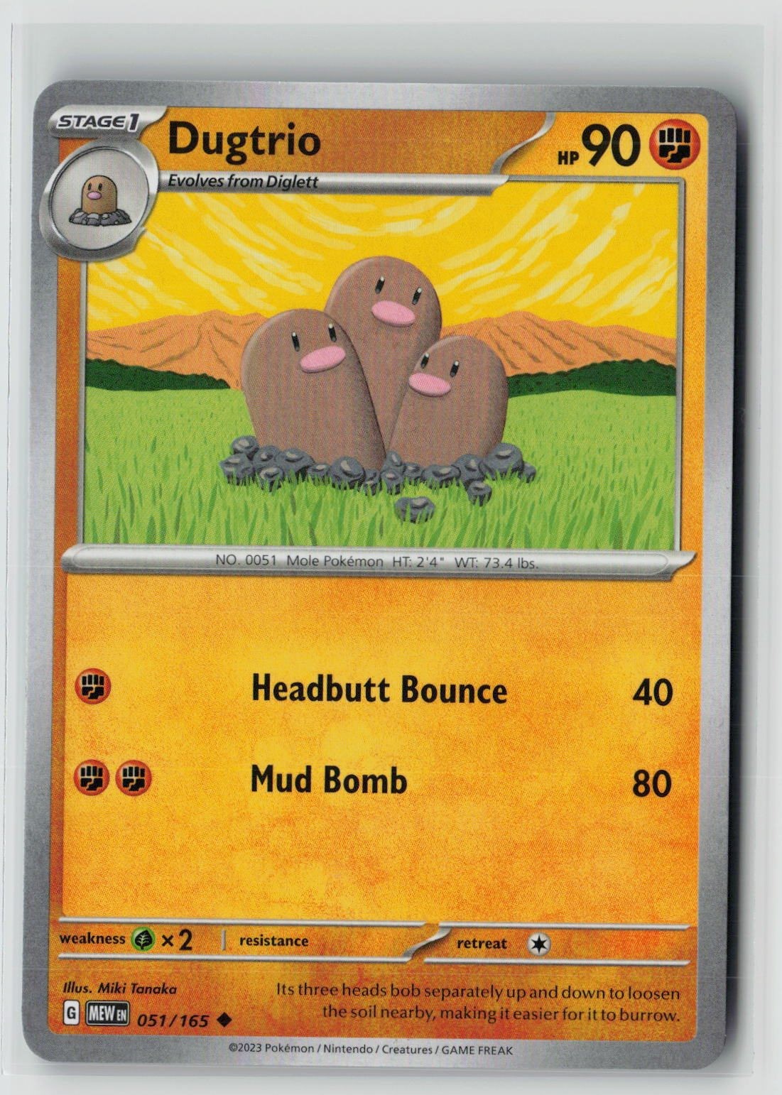 Dugtrio (SV: Scarlet & Violet 151 051/165) NM