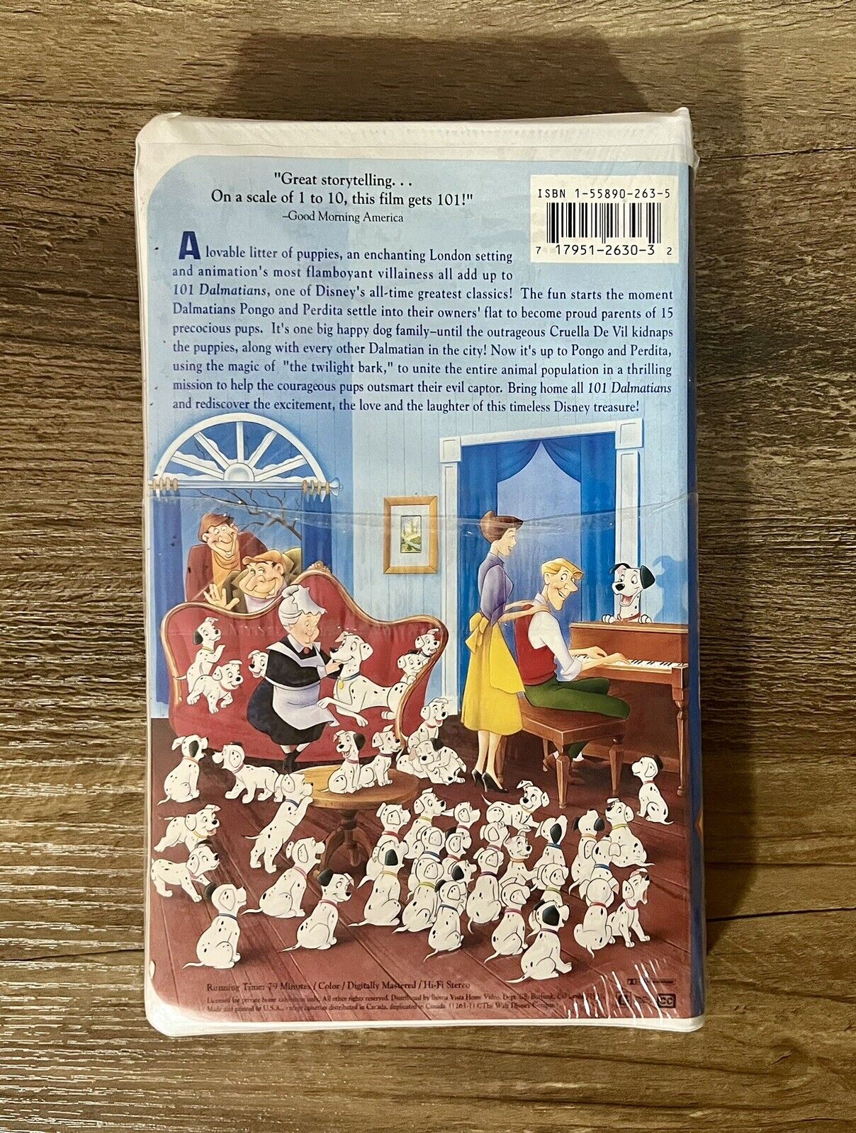 101 Dalmatians (VHS, 1992) - DISNEY 1263 THE CLASSICS BLACK DIAMOND SEALED 